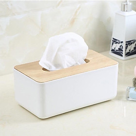 Mua Hộp Đựng Giấy Mặt Vân Gỗ kèm khe để điện thoại