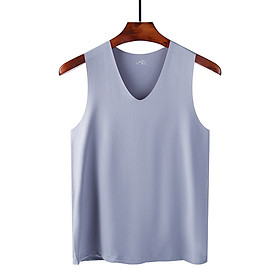Áo lót nam, áo thun ba lỗ TOBA Boutique body sát nách cổ chữ V vải lụa lạnh mát không đường may cao cấp tập gym, thể thao, co giãn 4 chiều TBA001