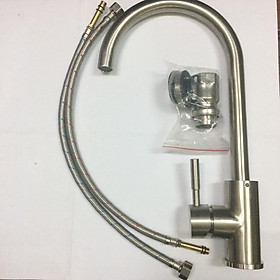 Mua Vòi chậu rửa bát nóng  lạnh Inox sus 304 cắm chậu+2 Dây cấp