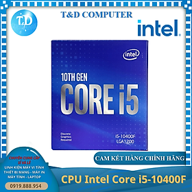 Hình ảnh CPU Intel Core i5 10400F 2.9GHz Không GPU Socket 1200/6 nhân/12 luồng/12MB - Hàng chính hãng
