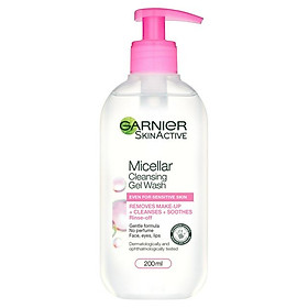 Sữa rửa mặt Garnier Micellar Cleansing Gel Wash Sensitive Skin 200ml