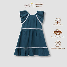 Đầm Bé Gái Váy Bé Gái Tay Raglan Phong Cách Vintage Đáng Yêu - AKI DRESS