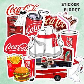 Bộ sticker chống thấm nước trang trí mũ bảo hiểm, đàn, guitar, ukulele, điện thoại laptop, dán sticker macbook sticker chủ đề coca cola