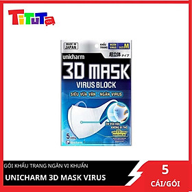 Khẩu Trang Unicharm 3D Mask Virus Block Ngăn Virus (Gói)