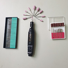 Mua Máy mài khắc mini hoặc mài móng tay làm Nail đều ok FUll bộ có 30 mũi mài kim cương  10 mũi đã và bộ mài giáp chân cán 2ly