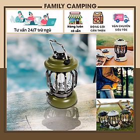 Đèn cắm trại kiểu dáng cổ điển sang trọng đèn lều sử dụng pin sạc tuổi thọ pin dài ánh sáng vàng chống thấm nước