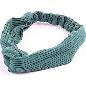 Băng Đô Vải Cài Tóc Thun Màu Xanh Rêu - Mã BD066