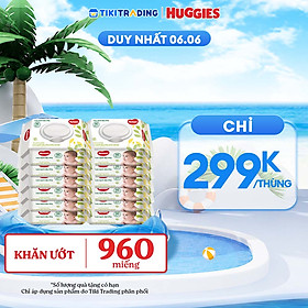 Combo 12 Khăn Ướt Dịu Nhẹ Cho Trẻ Sơ Sinh Huggies (80 Tờ/Gói)
