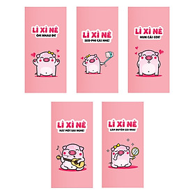 Nơi bán Bao lì xì SDstationery Lì xì nè - con heo - màu hồng (bộ 5 cái) - Giá Từ -1đ