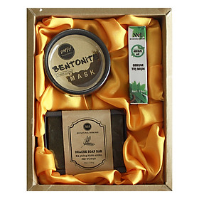 Combo Sản Phẩm Hỗ Trợ Trị Mụn GB068: Serum Hỗ Trợ Trị Mụn Deacne (15ml) + Bùn Khoáng Thiên Nhiên Cho Da Dầu MH Bentonite for Oil Skin (150g) + Xà Phòng Thiên Nhiên Hỗ Trợ Trị Mụn (100g)