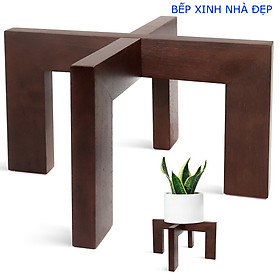 Mua Đôn Gỗ   Giá Kệ Đế Đỡ Chậu Hoa  Cây Cảnh -  2 màu  Cao 15 cm x Rộng  26cm
