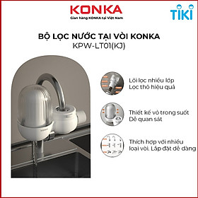 Bộ lọc nước Konka KPW - LT01 (KJ) mẫu mới, lọc sạch nước an toàn không mùi clo, công nghệ 9 màng lọc, máy lắp trực tiếp tại vòi nước -Hàng nhập khẩu