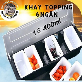 Mua khay topping 6 ngăn nhựa đúc liền nguyên khối  dụng cụ pha chế