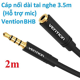 Cáp nối dài 3.5mm hỗ trợ mic Vention BHB  BHC - Hàng chính hãng - 2m