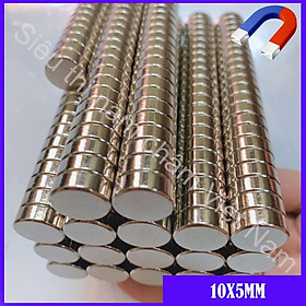 Nam châm 10x5 mm set 10 viên tròn Loại siêu hít