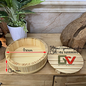 Mua Khay Tròn Gỗ Trang Trí Sushi - Sashimi Nhật Bản 30cm