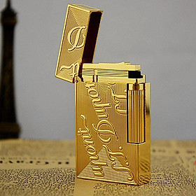 Mua Vỏ Hột Quẹt Bật Lửa Upon Vàng Khắc Nổi Chữ S.T.Upon D05V Dùng Gas Dòng 2 Lỗ Tiếng Kêu Hay Cầm Chắc Tay - Dùng Gas Đá Cao Cấp