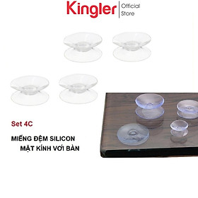 Mua 4 Miếng Đệm Silicon Kê Kính Mặt Bàn  Đệm Lót Giữ Kính và Mặt Bàn  Chống Xê Dịch Và Trơn Trượt Mặt Kính. Kingler 5507