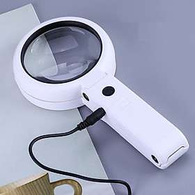 Kính lúp 55mm cầm tay hỗ trợ đọc sách, báo sửa chữa linh kiện phóng đại 7X ( Tặng kèm pin )