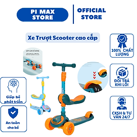 Xe Trượt Scooter 3 Bánh Đa Năng Đèn Led Cho Bé