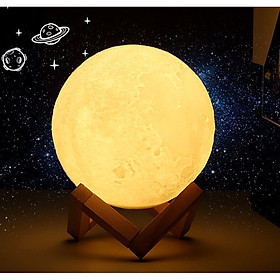 Đèn Led Ánh Trăng 3D 15Cm Màu Vàng Ấm Và Đa Sắc Thích Hợp Trang Trí Trong Nhà