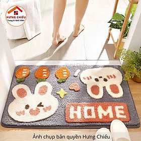 Mua Thảm Chùi Chân  Lau Chân Lông Cừu Hình Hoa Quả Ngộ Nghĩnh 40x60cm- Thấm Nước Tốt - Phong Cách Vintag - Hàng Chính Hãng MINIIN
