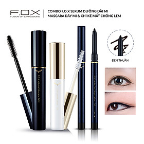 Combo F.O.X Serum Dưỡng Dài Mi - Mascara Dày Mi & Chì Kẻ Mắt Chống Lem
