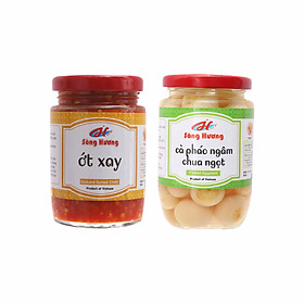 Combo Sông Hương Cà Pháo Ngâm Chua Ngọt 370g + Ớt tươi xay 390g