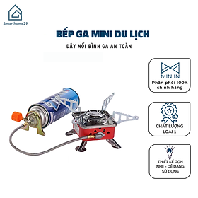 Bếp Gas Mini Du Lịch, Bếp Gas Cắm Trại Siêu Nhỏ Gọn Có Dây Nối Bình Gas An Toàn - Hàng Chính Hãng MINIIN