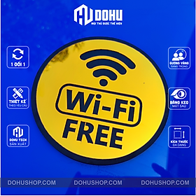 Bảng Gương Vàng Free Wifi DOHU23 Trang Trí Quá Cafe, Nhà Hàng, Khách Sạn - Sang trọng, hiện đại