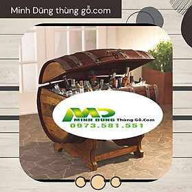 Thùng gỗ rượu gỗ ướp lạnh thùng rượu gỗ được làm từ chiếc bom rượu, bổ đôi theo chiều dọc tiện lợi