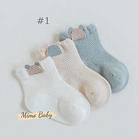 Set 3 đôi tất lưới cao cấp xuân hè cho bé T25 Mimo Baby