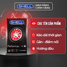 Bao cao su Shell Performax 6 in 1 kéo dài thời gian - Hộp 10 cái | SHELL CHÍNH HÃNG