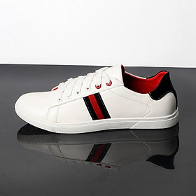 Giày sneaker trắng sọc đỏ đen GN283 Gấu Nâu chất lượng cao