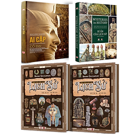 Combo sách Bí ẩn của lịch sử, Ai cập cổ đại, Bách khoa toàn thư lịch sử tập 1 tập 2 ( 4 cuốn ) sách khám phá lịch sử, bìa cứng in màu - hiệu sách Genbooks