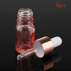 5 Pcs Rose Gold Small Glass Eye Dropper Bottle for Essential Oil Liquids Perfumes