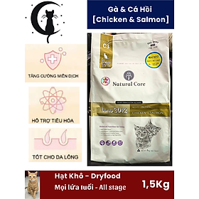 Natural Core Thức ăn hạt cho mèo mọi lứa tuổi (Thịt gà & Cá hồi) [1,5kg]