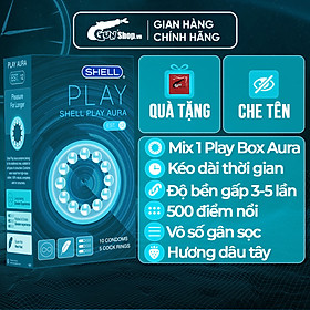 Bao cao su Shell Play Aura - Tổng hợp 6 tính năng - Hộp 10 cái + 1 Play Box Aura