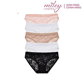 Combo 5 Quần Nữ Ren Ép Bông Miley Lingerie Lily Flower - S