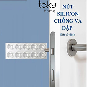 10 Nút Đệm Trong Suốt Silicone Tự Dán, Tiện Dụng Giúp Chống Va Đập Cánh Cửa, Đồ Đạc Trong Gia Đình, TakyHome 1750