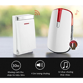 Mua Chuông cửa  báo khách không dây cao cấp với đa dạng kiểu chuông  thân thiện với môi trường M681P ( TẶNG KÈM QUẠT MINI VỎ THÉP CẮM CỔNG USB UỐN DẺO )