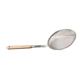 Skimmer Spoon with Long Wooden Handle for Skimming , Foam and Gravy