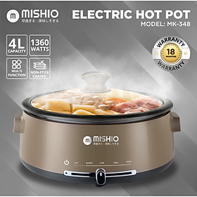 Nồi lẩu điện lòng 4L có thể tách rời Mishio MK348-Hàng chính hãng - Nâu