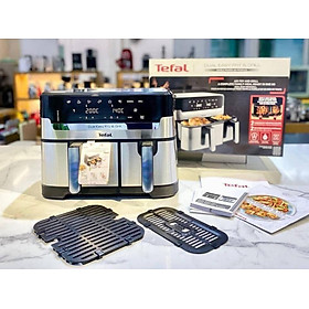 Nồi chiên không dầu 2 ngăn Tefal EY905D10 đen Kim loại, 2 ngăn riêng biệt, công suất 2700W -  bảo hành chính hãng 2 năm, hàng nhập khẩu