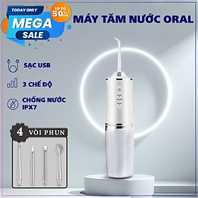 Mua Máy Tăm Nước Cầm Tay Oral Irrigator - Tăm Nước Vệ Sinh Răng Miệng - 4 Đầu Tăm Bình Chứa 220ML