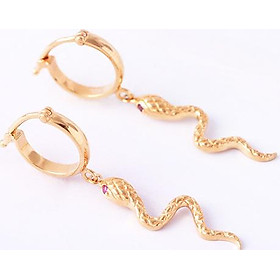 Bông tai bạc mạ vàng con rắn thiết kế độc quyền tinh xảo Gix Jewel BT08