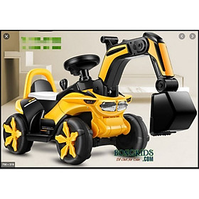Xe Cẩu điện trẻ em 6188 loại To chạy ắc quy có nhạc đèn - Màu Vàng