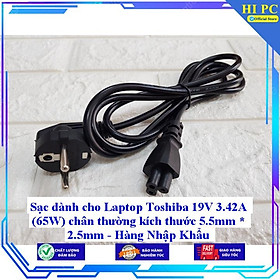 Mua Sạc cho Laptop Toshiba 19V 3.42A (65W) chân 5.5mm * 2.5mm - Kèm Dây nguồn - Hàng Nhập Khẩu