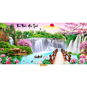 Mua Tranh thêu chữ thập Phong Cảnh Non Nước Hữu Tình LV3321 (160x75) chưa thêu