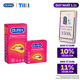 Combo Bao cao su Durex Pleasuremax Hộp 12 Bao và hộp 3 bao